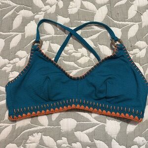 Cupshe Teal Bikini Bottom with Orange Accents (top and bottom)